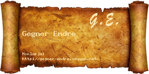 Gegner Endre névjegykártya